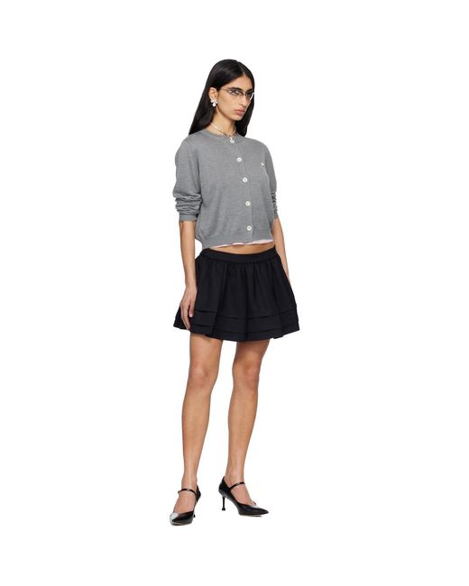 ShuShu/Tong Black Logo-Stitch Knit Cardigan