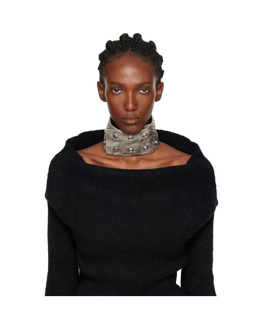 Rick Owens Concordians Strobe Neck Band Choker in Black for Men