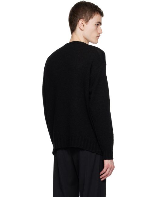 Auralee Black Crewneck Sweater for men