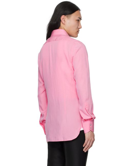 Tom Ford Pink Spread Collar Shirt for men