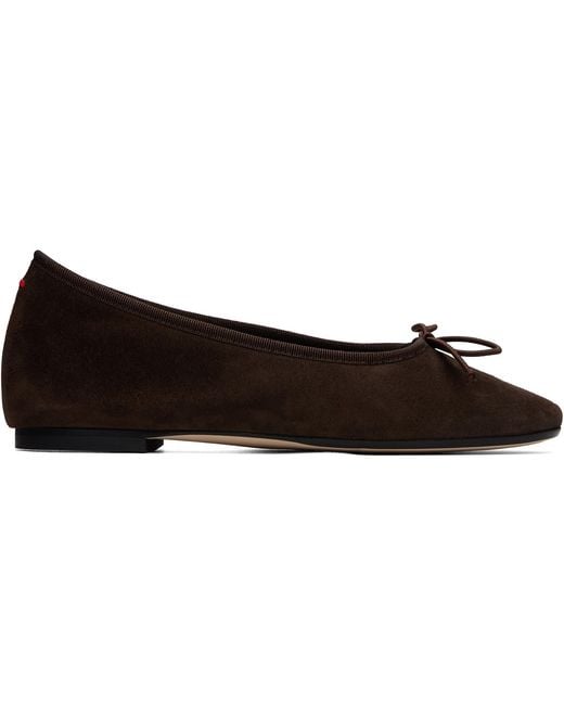 Aeyde Black Tiby Suede Ballerina Flats