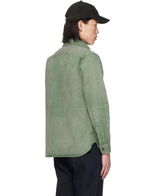 Chemise verte à effet usé RRL pour homme en coloris Green