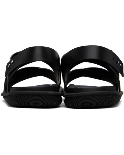 Sandales noires à brides entrecroisées Giorgio Armani pour homme en coloris Black