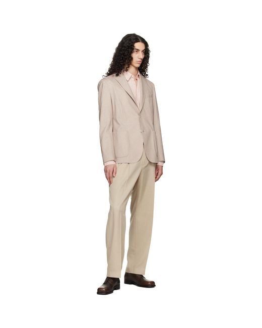 Boss Natural Slim-Fit Cotton-Blend Blazer for men