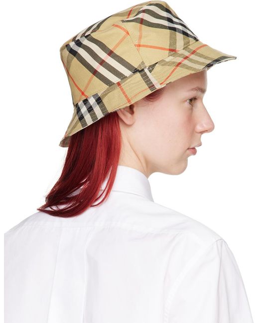 Burberry Multicolor Check Cotton Blend Bucket Hat