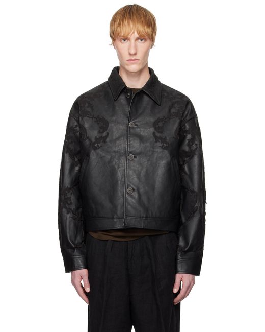 Professor.E Black Horse Laser Leather Jacket for men