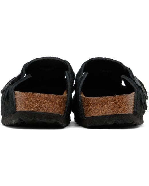 Birkenstock Black Narrow Boston Soft Footbed Loafers
