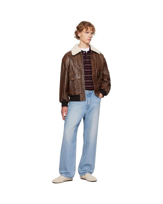 DUNST Brown Detachable A-2 Leather Jacket for men