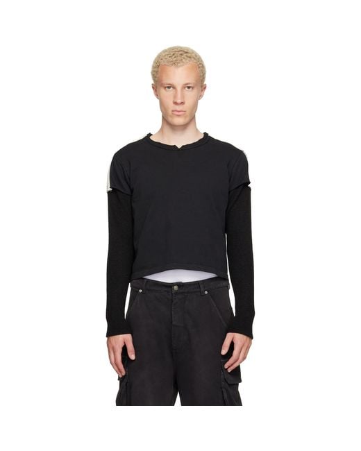 424 Black Thermal Capped Sleeve T-Shirt for men