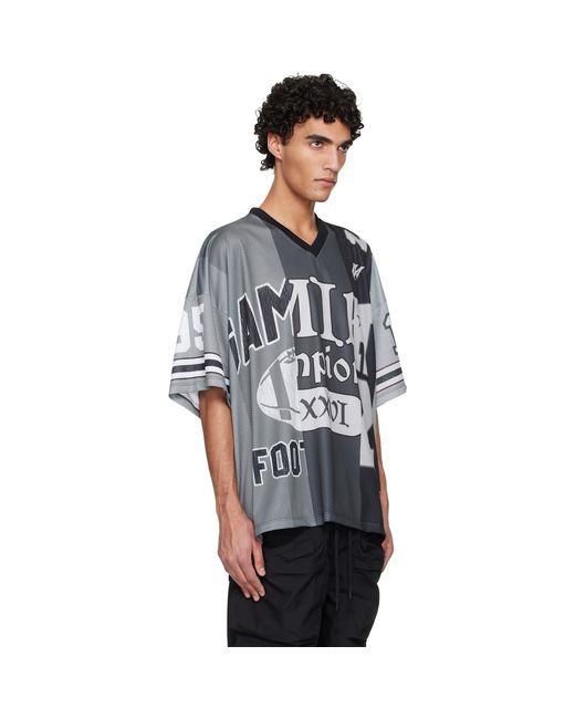 Amiri Black Spliced Oversized Mesh T-Shirt for men