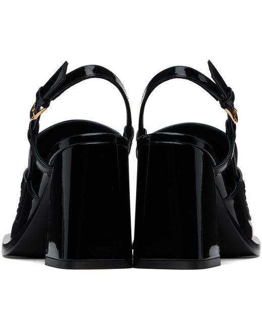 Chaussures à talon bottier noires à bride arrière et à méduse alia Versace en coloris Black