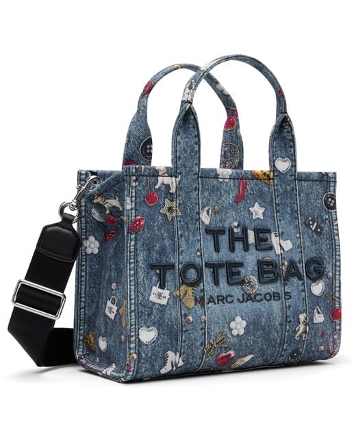 Marc Jacobs Blue 'The Trompe L'Oeil Trinket Canvas Small' Tote