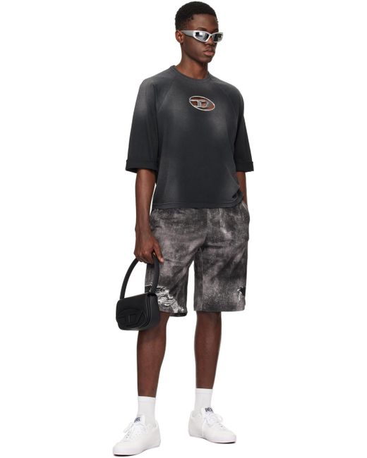 T-shirt t-croxt gris DIESEL pour homme en coloris Black