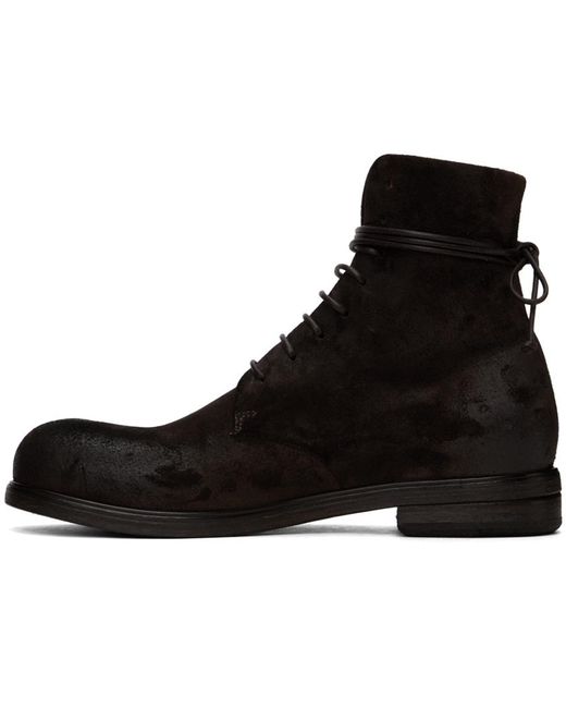 Marsèll Black Brown Zucca Media Lace-up Ankle Boots for men