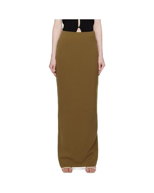 Paris Georgia Green Khaki Magda Maxi Skirt
