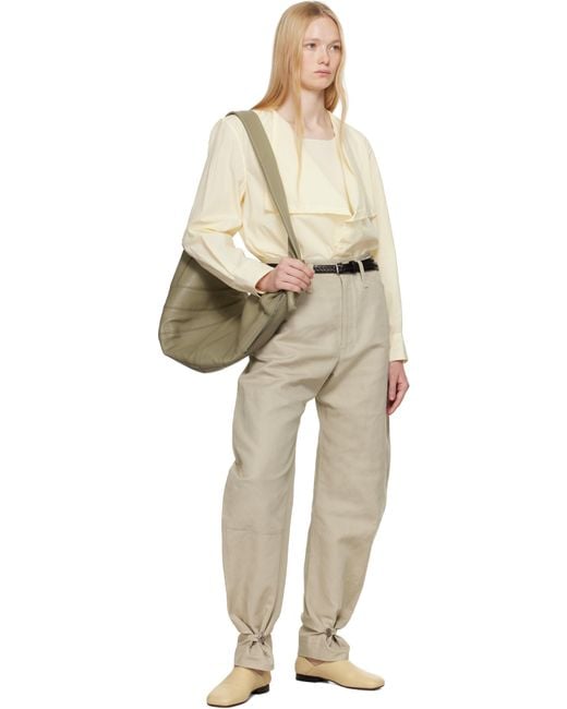 【関税込み】LEMAIRE ベージュ レザー スリッパ Lemaire ベージュ レザー スリッパ ブラック | Lyst