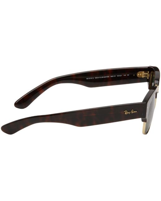 Ray-Ban Green Tortoiseshell & Gold Mega Clubmaster Sunglasses for men