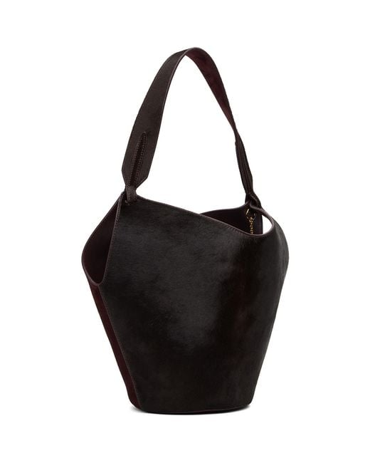 Khaite Purple Burgundy Lotus Mini Tote
