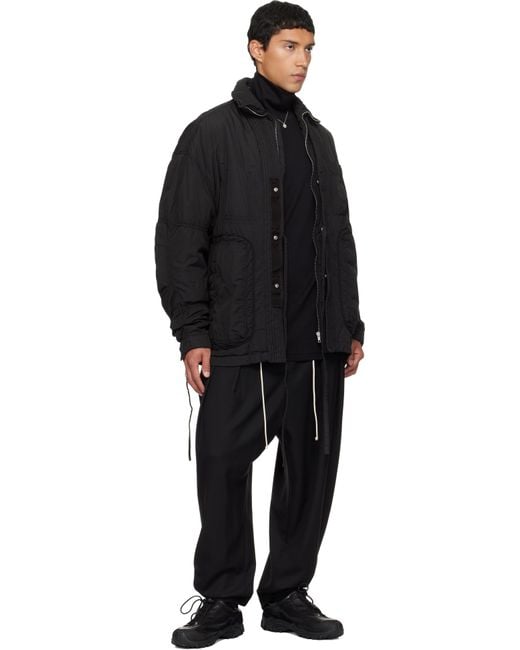 Mordecai Black Drawstring Trousers for men