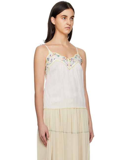 See By Chloé Multicolor White Embroidered Tank Top