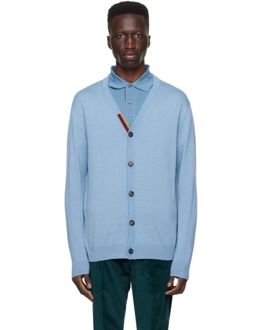 Paul Smith Blue Striped Cardigan for men