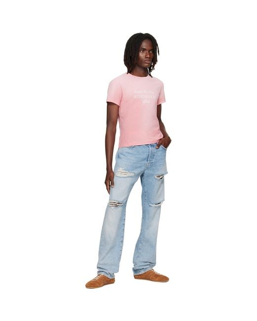 Acne Red Faded T-Shirt for men