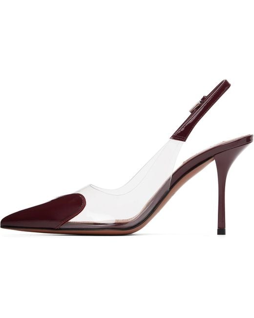 Alaïa Black Burgundy 'Le Cœur' Slingback Heels