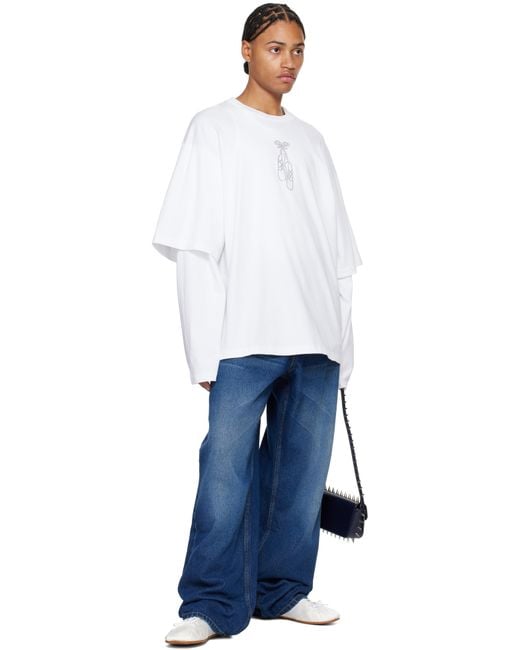 Abra White Double Ballerina T-Shirt for men