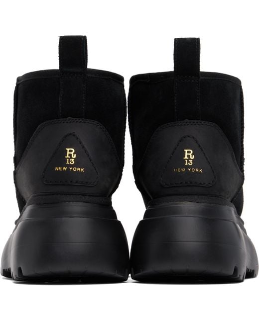 R13 Black Chunky Shearling Boots