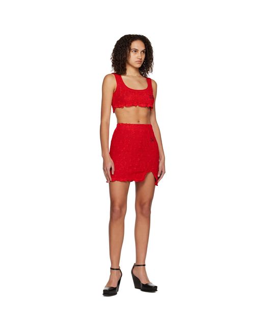 Yuzefi Red Cropped Tank Top
