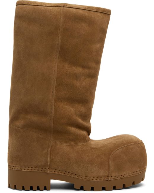 Balenciaga タン Alaska ファー ロングブーツ Brown