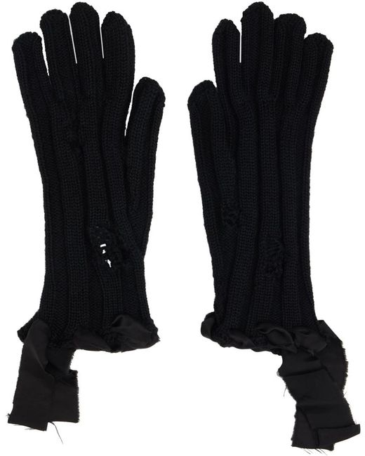 MM6 by Maison Martin Margiela ディストレス グローブ Black