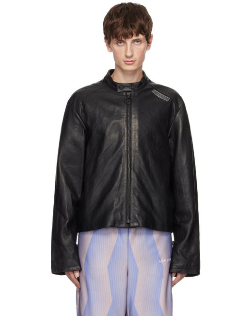 Embossed Leather Jacket in Black - Acne Studios