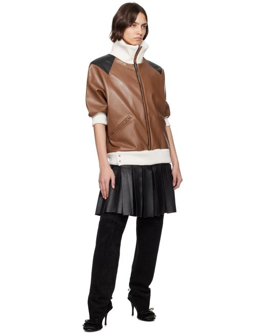 ALL-IN Black Leather Bomber Minidress