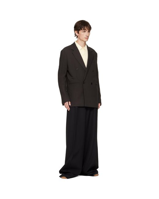Lanvin Black Double-Breasted Blazer for men