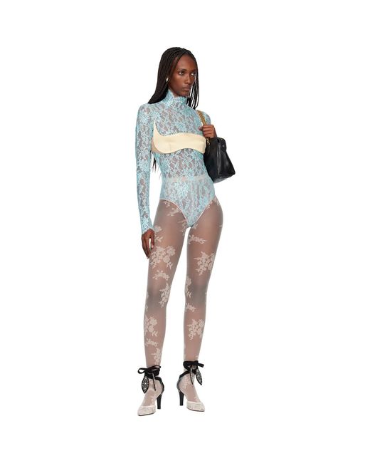 Valentino Black Floral Lace Bodysuit