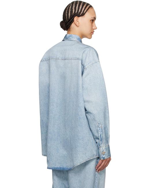 Alexander Wang Blue Printed Denim Shirt