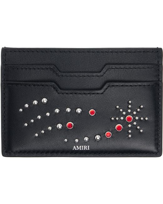 Amiri Black 'Ma' Stud Card Holder for men