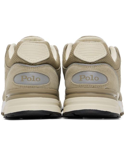 Polo Ralph Lauren Khaki Trackster 200 Sneakers in Black for Men | Lyst