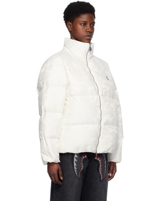 A Bathing Ape Off white Solid Camo Down Jacket Lyst