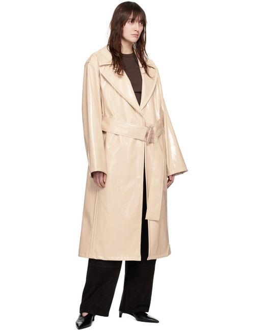 Stand Studio Natural Beige Henriette Faux-leather Trench Coat