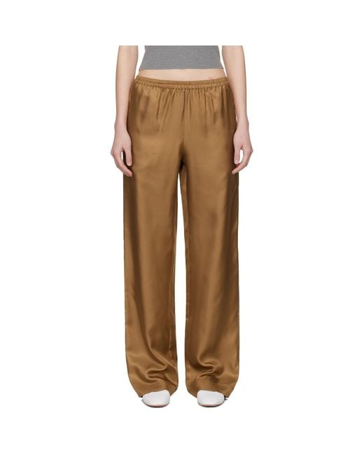 Loulou de Saison Brown Alera Lds Silk Twill Trousers