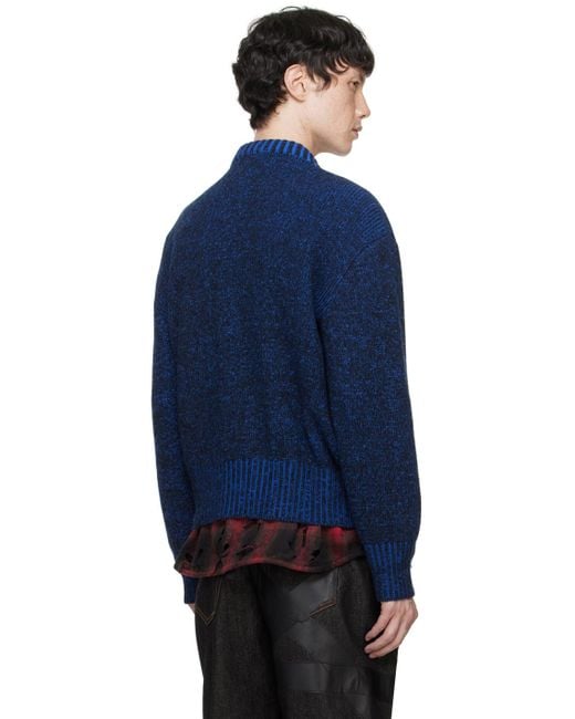 JUNTAE KIM Blue Two-Tone Corset Cardigan for men