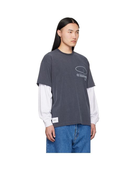 (w)taps Blue Sldr Long Sleeve T-Shirt for men