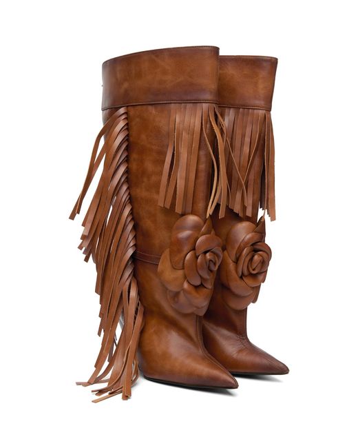 Abra Brown Rose Tall Boots