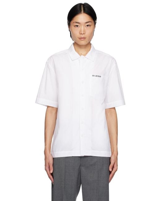 Han Kjobenhavn White Camp Collar Shirt for men