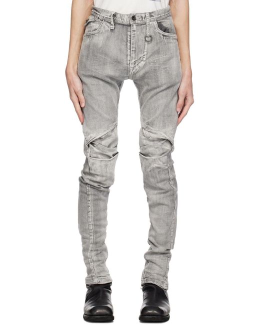 Julius Multicolor Gray Arked Jeans for men
