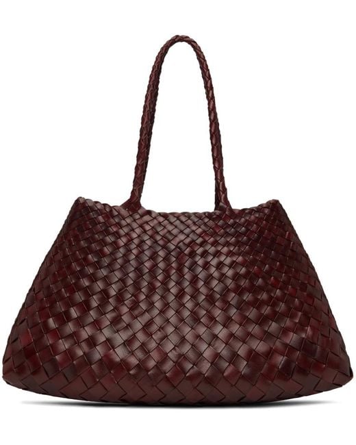 Dragon Diffusion Brown Burgundy Santa Croce Big Tote