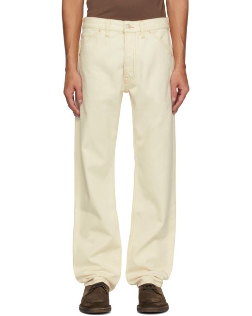 メンズ Drake's オフホワイト 12.7Oz セルビッジ トーナル ステッチ ジーンズ Natural