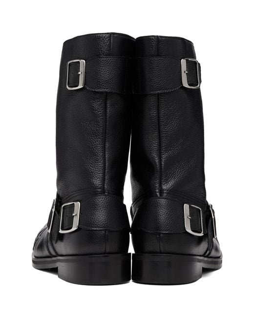 STEFAN COOKE Black Pegasus Biker Boots for men